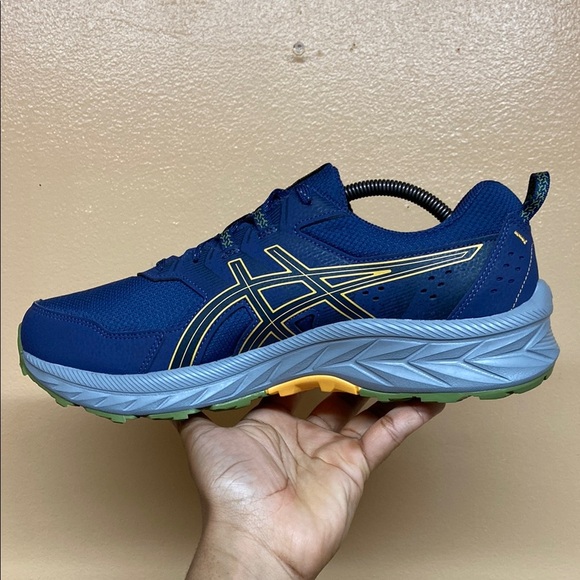 ASICS Gel-Venture 9 Men's Blue Yellow Gray Green Running Sneakers - Picture 7 of 17